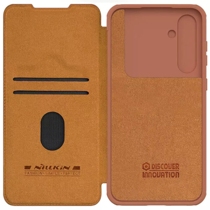 Husa pentru Samsung Galaxy S23 FE Nillkin Qin Pro Leather Case Brown 5