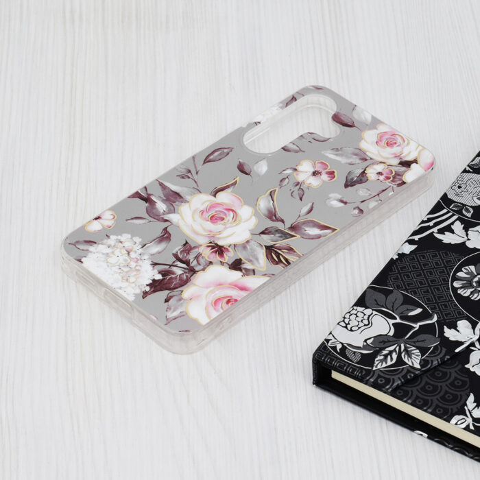 Husa pentru Samsung Galaxy S24 Techsuit Marble Series Bloom of Ruth Gray 3