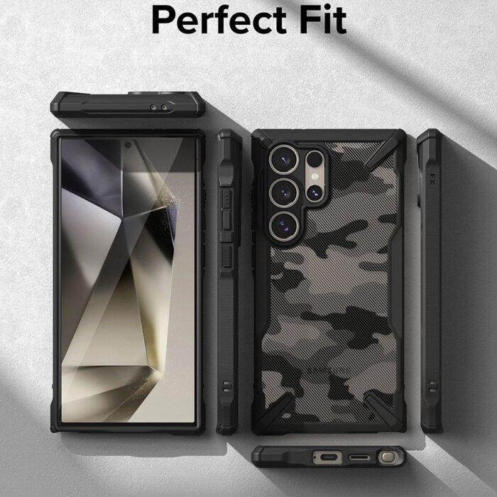 Husa pentru Samsung Galaxy S24 Ultra Ringke Fusion X Design Camo Black 1