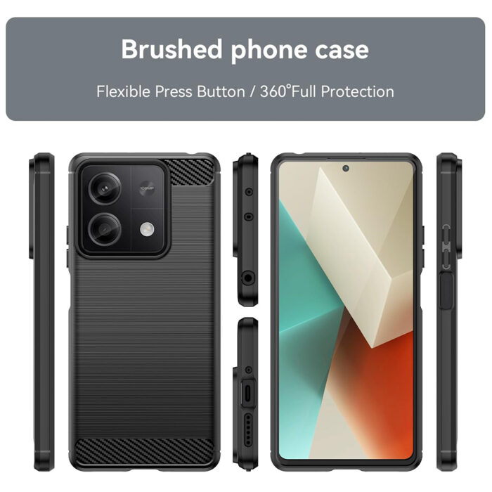 Husa pentru Xiaomi Redmi Note 13 4G Techsuit Carbon Silicone Black 1