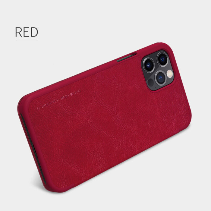 Husa pentru iPhone 12 Pro Max Nillkin QIN Leather Case Red 5