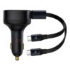 Incarcator Auto Fast Charging 33W Cablu 2x Type C 75cm Baseus Enjoyment C00035500111 00 Black