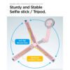 Selfie Stick Compatibil MagSafe 67cm Spigen S570W Misty Rose 11