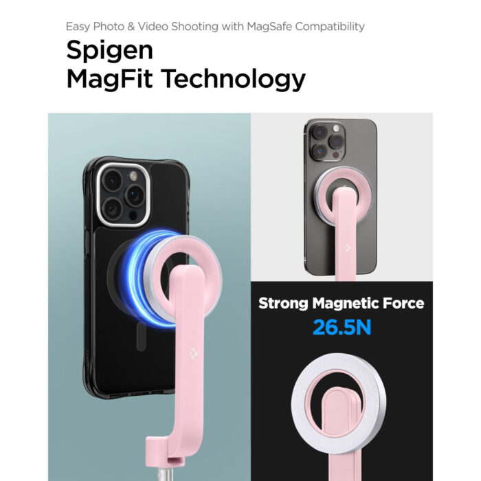 Selfie Stick Compatibil MagSafe 67cm Spigen S570W Misty Rose 8